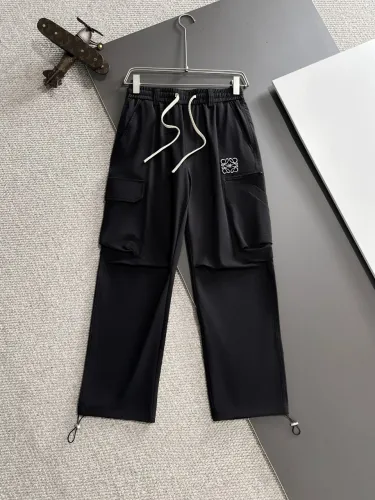 Loewe New Toothbrush Embroidery Logo Elastic Band Work Pants Couple Fashion Casual Pants