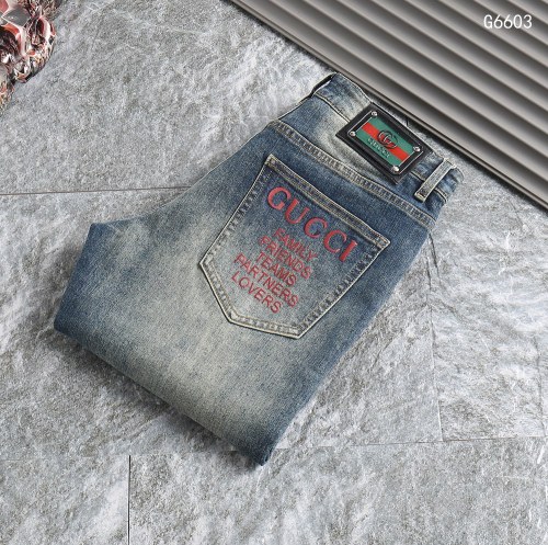 Gucci New Classic Logo Letter Printed Straight leg Jeans