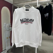 Balenciaga Personalized Logo Printed Round Neck Hoodie Unisex Casual Loose Sportswear