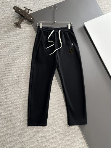 Fendi New Unisex Embroidered Logo Elastic Band Casual Pants
