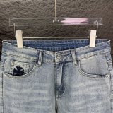 Chrome Hearts New Couple Patch Cross Embroidered Logo Loose Water Washed Stretch Jeans