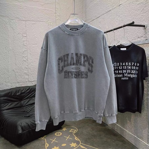 Balenciaga Retro Personalized Letter Logo Printed Hoodie Unisex Casual Round Neck Sportswear