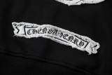 Chrome Hearts Heavy Industry Patchwork Cross Embroidered Logo Hoodie Unisex Casual Washed Sportswear