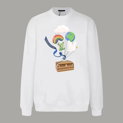 Louis Vuitton Fashion Logo Printed Round Neck Sweatshirt Unisex Casual Loose Sportswear