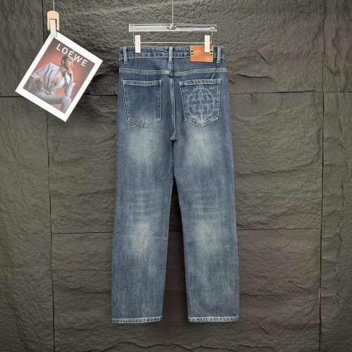 Balenciaga New Couple's Pocket Logo Loose Water Washed Stretch Jeans