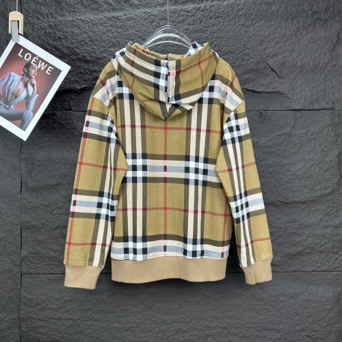 Burberry New Classic Splicing Checkered Zipper Hoodie Unisex Casual Loose Coat