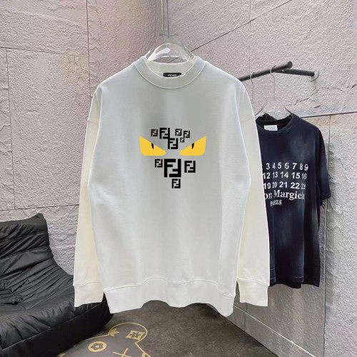 Fendi Monster FF Printed Sportswear Unisex Casual Round Neck Hoodie