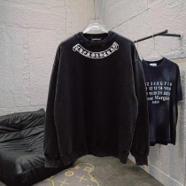 Chrome Hearts Washed Personalized Horseshoe Cross Printed Hoodie Unisex Casual Round Neck Sportswear