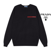 Prada Classic Logo Round Neck Sweater Couple's Versatile Casual Base Shirt