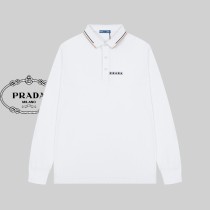 Prada Business Fashion Casual Collar Long Sleeve Polo Shirt