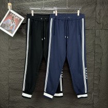 Gucci New Couple's White Bar Letter Logo Casual Pants