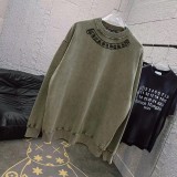 Chrome Hearts Washed Personalized Horseshoe Cross Printed Hoodie Unisex Casual Round Neck Sportswear