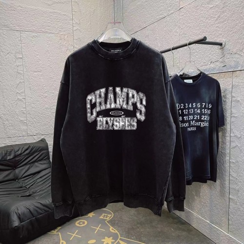 Balenciaga Retro Personalized Letter Logo Printed Hoodie Unisex Casual Round Neck Sportswear