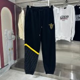 Fendi New Splicing Logo Letter Embroidered Casual Pants