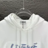 Loewe New Embroidered Stitching Colored Letter Logo Hoodie Unisex Casual Washed Sportswear