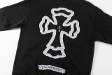 Chrome Hearts Heavy Industry Patchwork Cross Embroidered Logo Hoodie Unisex Casual Washed Sportswear