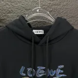 Loewe New Embroidered Stitching Colored Letter Logo Hoodie Unisex Casual Washed Sportswear