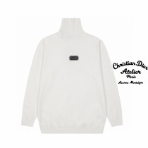 Dior Classic Embroidered Logo High Collar Sweater Couple's Versatile Casual Base Sweater