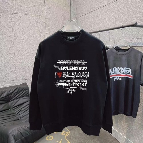 Balenciaga New Personalized Letter Logo Printed Sportswear Couple Casual Round Neck Hoodie