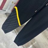 Fendi New Splicing Logo Letter Embroidered Casual Pants