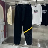Fendi New Splicing Logo Letter Embroidered Casual Pants