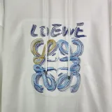 Loewe New Embroidered Stitching Colored Letter Logo Hoodie Unisex Casual Washed Sportswear