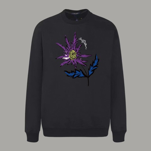 Louis Vuitton New Flower Logo Printed Sweatshirt Unisex Casual Round Neck Sportswear