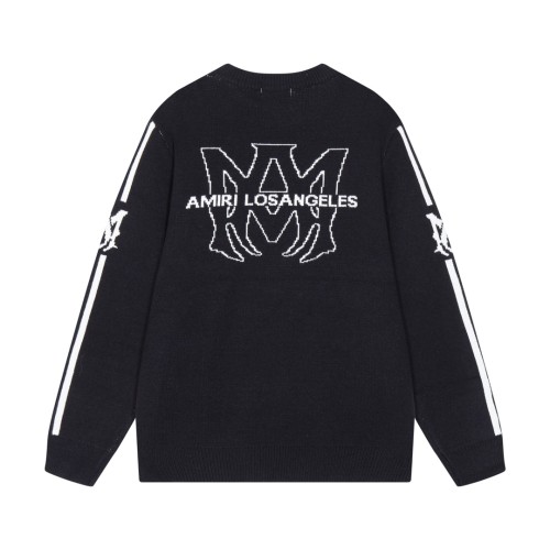 Amiri New Classic Logo Letter Jacquard Round Neck Woolen Sweater