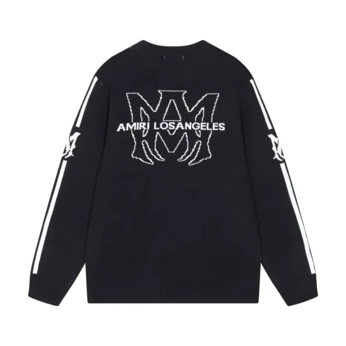 Amiri New Classic Logo Letter Jacquard Round Neck Woolen Sweater