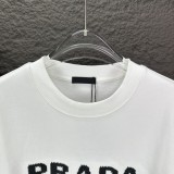 Prada New Embroidered Logo Round Neck Sweatshirt Unisex Casual Loose Sportswear