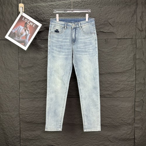 Chrome Hearts New Couple Patch Cross Embroidered Logo Loose Water Washed Stretch Jeans