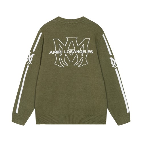 Amiri New Classic Logo Letter Jacquard Round Neck Woolen Sweater