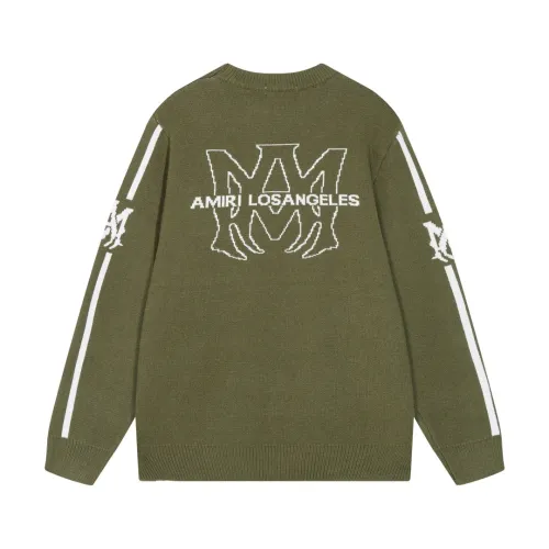 Amiri New Classic Logo Letter Jacquard Round Neck Woolen Sweater
