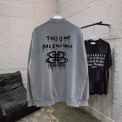 Balenciaga Retro Personalized Letter Logo Printed Hoodie Unisex Casual Round Neck Sportswear