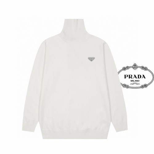 Prada Classic Triangle Logo High Collar Sweater Couple's Versatile Casual Base Shirt