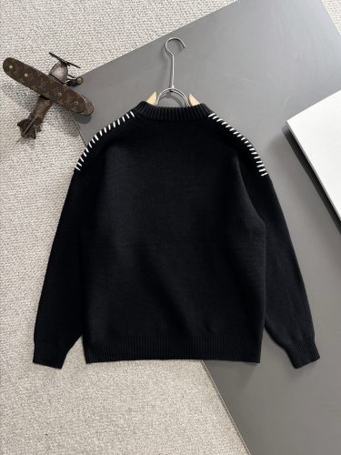 Dior New Embroidered Logo Round Neck Wool Sweater