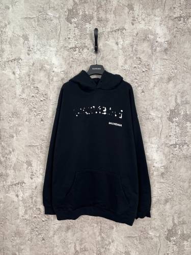 Balenciaga Blurred Graffiti Shadow Small Label Letter Printed Hoodie Unisex Casual Oversize Sportswear
