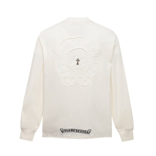 Chrome Hearts Couple Patch Embroidered Sanskrit Horseshoe Long Sleeve T-shirt