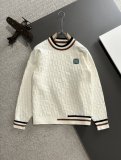 Louis Vuitton New Embroidered Logo Round Neck Wool Sweater