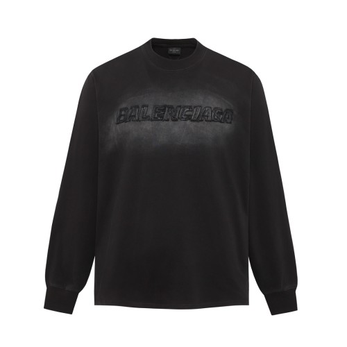 Balenciaga New Couple Patch Embroidered Oversize Long Sleeve T-shirt