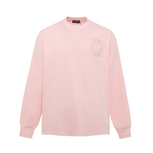 Chrome Hearts Couple Patch Embroidered Sanskrit Horseshoe Long Sleeve T-shirt