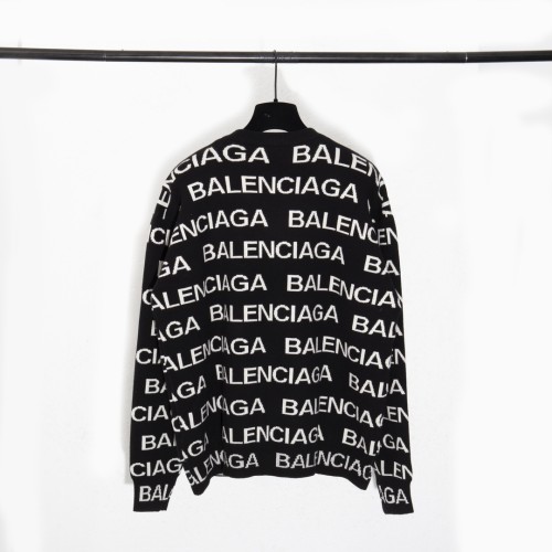 Balenciaga Unisex Full Logo Jacquard Round Neck Hoodie Sweater
