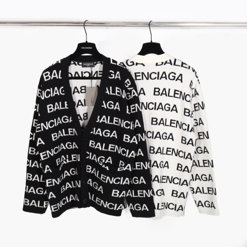 Balenciaga Fashion Full Logo Letter Wool Cardigan Sweater