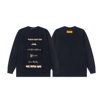 Louis Vuitton Fashion Wallpaper Logo Floral Print Round Neck Long Sleeve Hoodie