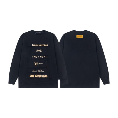 Louis Vuitton Fashion Wallpaper Logo Floral Print Round Neck Long Sleeve Hoodie