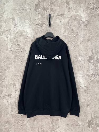 Balenciaga Blurred Graffiti Shadow Small Label Letter Printed Hoodie Unisex Casual Oversize Sportswear
