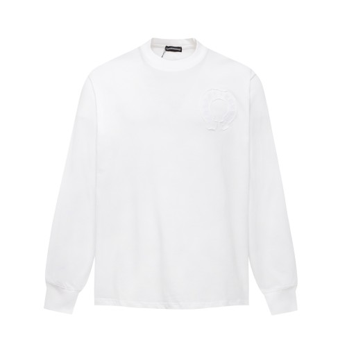 Chrome Hearts Couple Patch Embroidered Sanskrit Horseshoe Long Sleeve T-shirt