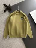 Fendi New Monster FF Printed Round Neck Wool Sweater