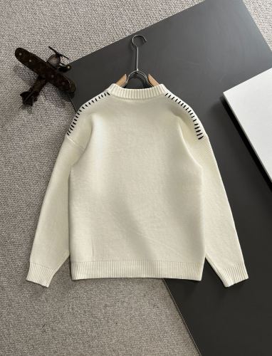 Dior New Embroidered Logo Round Neck Wool Sweater