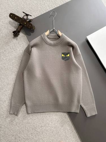 Fendi New Monster FF Printed Round Neck Wool Sweater